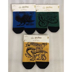 3 Pairs Wizarding World Harry Potter Ravenclaw Hufflepuff‎ Slytherin Ankle Socks
